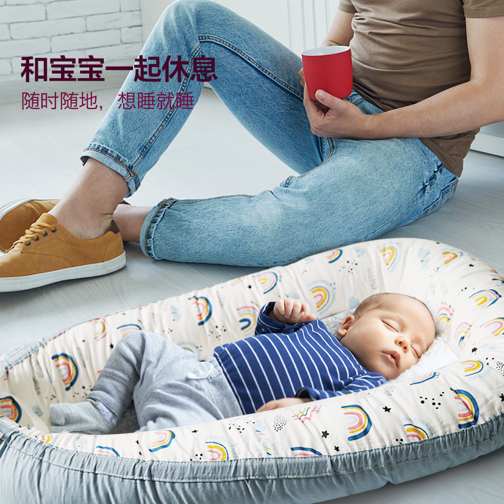 Mamibaby亚马逊合作工厂便携式婴儿床中床可折叠仿生床宝宝睡垫详情图3