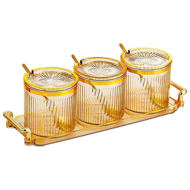 Seasoning Box Household Kitchen Salt Seasoning Jar Storage Box Combination Of Light Luxury High-Grade Msg Seasoning Tank Item Picture