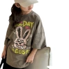 Children's short-sleeved T-shirt, girls' summer wear 2025 new style, boys' half-sleeved T-shirt, loose, casual, cartoon and fashionable top Item Picture