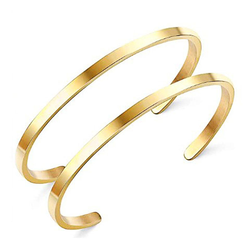 跨境热销 可调节开口不锈钢C型手镯 欧美感恩圣诞礼物 可LOGO批发