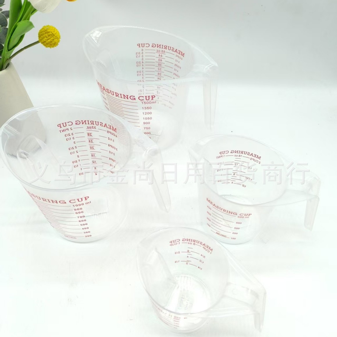 Wholesale large-capacity measuring cup set series: plastic measuring cups for cake shops, milk tea shops, beverages, and baking Specification image