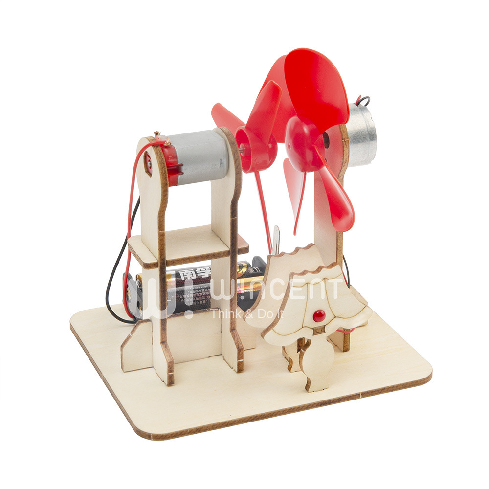 3D Handcrafted DIY adult and children's educational 3D jigsaw puzzle and assembly power wooden wind turbine science and education toy Item Picture