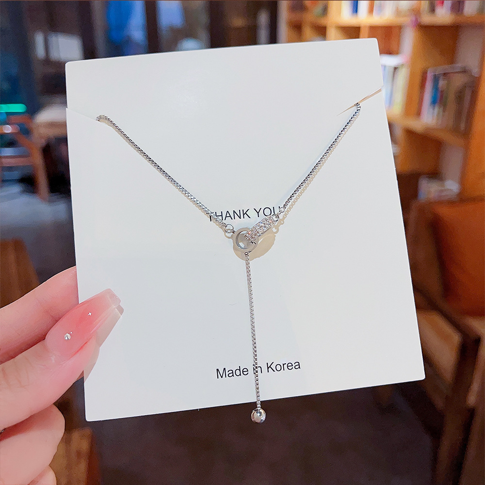 韩国轻奢钛钢珍珠项链女小众高级设计感ins风百搭气质锁骨链批发图
