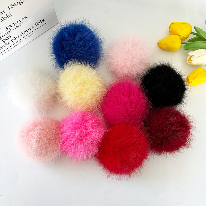 兔子尾巴别针款毛球时尚穿搭DIY服装帽子饰品cos道具配件毛绒球