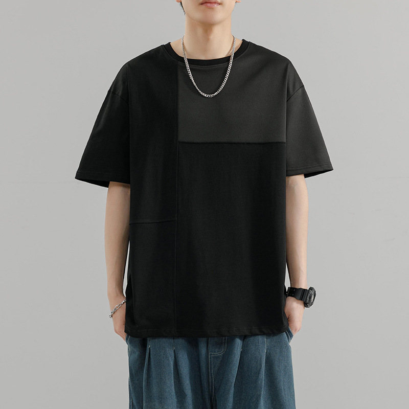 American short-sleeved T-shirt for men, a summer trendy brand with a simple design sense. It is a breathable and loose round-neck T-shirt made of ice silk Application Scenario