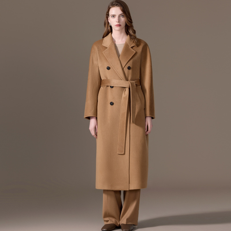 Lined With 100 Small Cashmere Coat Women's Winter Max101801 Flat Top Feeling Horn Buckle Wool details Picture