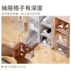 Desktop drawer-type stackable storage and organization box, plastic compartments, multi-layer freely combinable cosmetic and accessory storage box Specification image