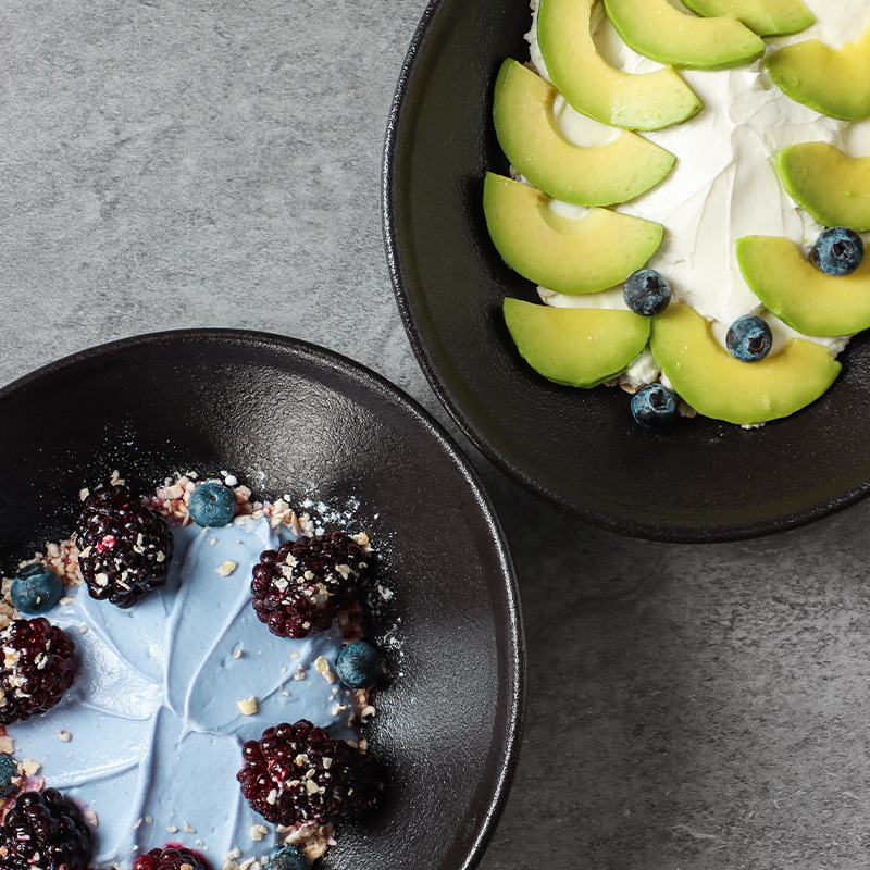 Yogurt Bowl Commercial Ceramic Cutlery Cereal Bowl Greek Fruit Bowl Black Bowl Oatmeal Bowl Salad Breakfast Ins Bowl Application Scenario