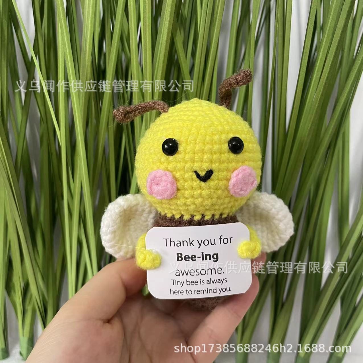 跨境公仔热卖正能量土豆天使小黄鸭手工钩织可爱毛线玩偶创意详情18