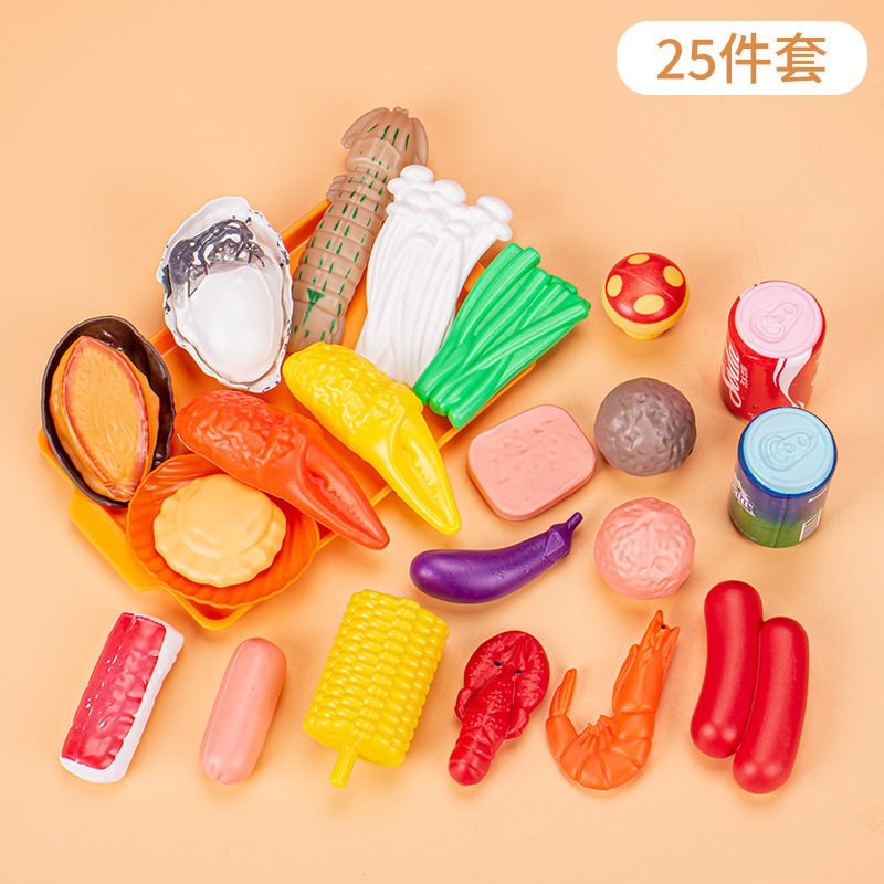 Cross-border children's house play toys, simulated barbecue and skewer kitchen food toys, Chinese and Western food cooking and cooking sets details Picture