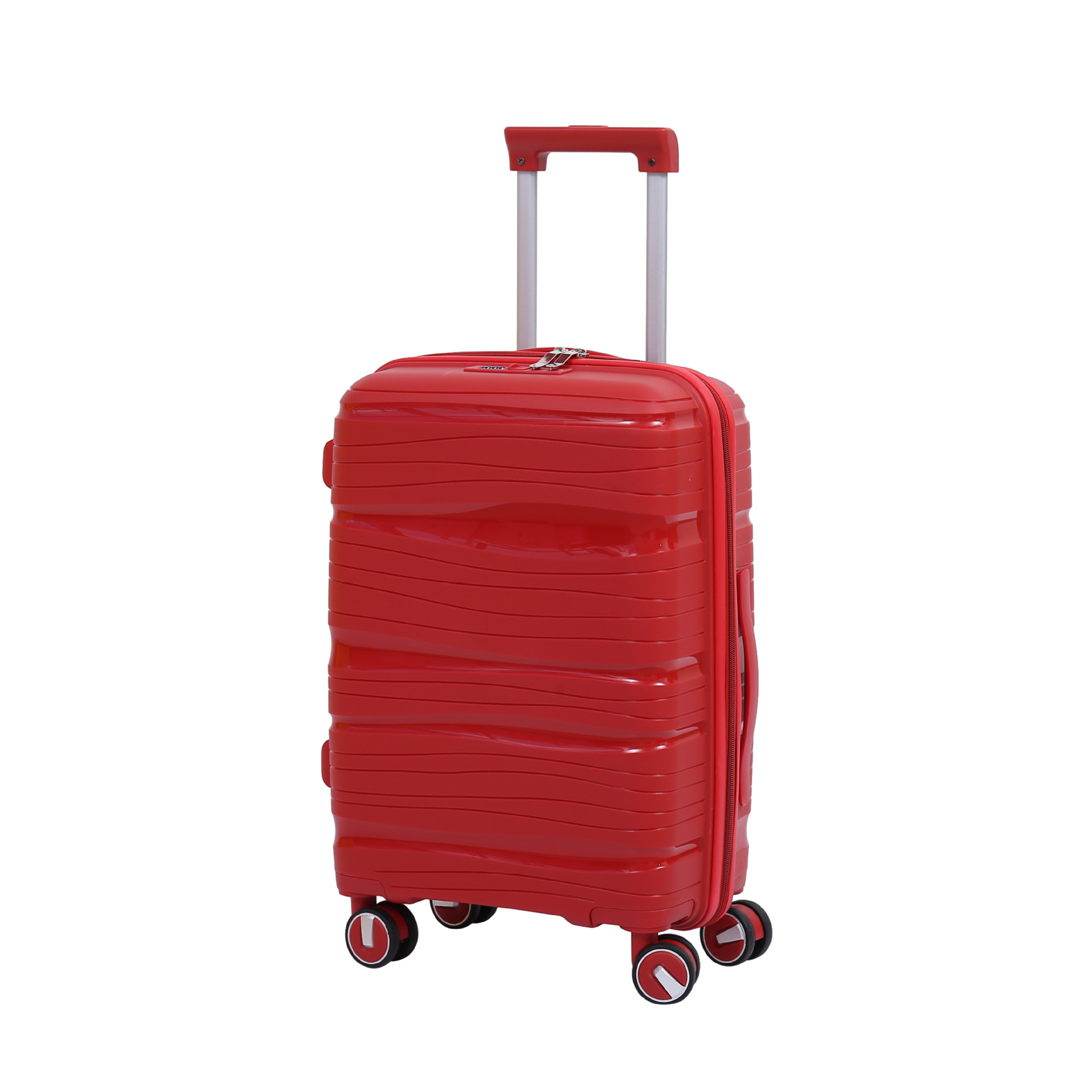 外贸三件套/拉杆箱/跨境防摔/行李箱/PP材质/便携/登机箱/防盗/密码/旅行箱包白底实物图