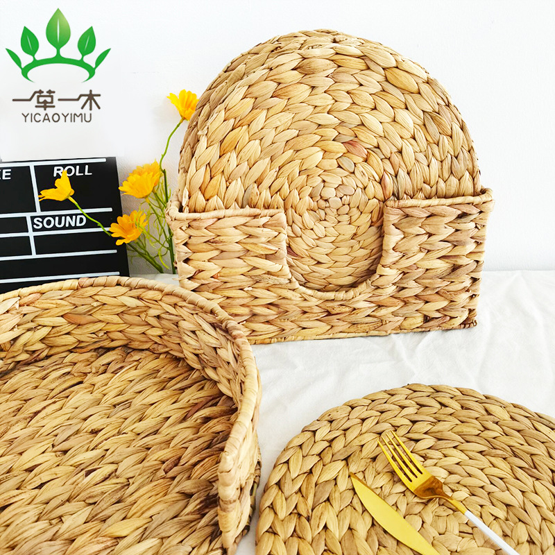 Water Hyacinth Storage Basket American Home Storage Basket Straw Placemat Storage Basket Woven Storage Basket details Picture