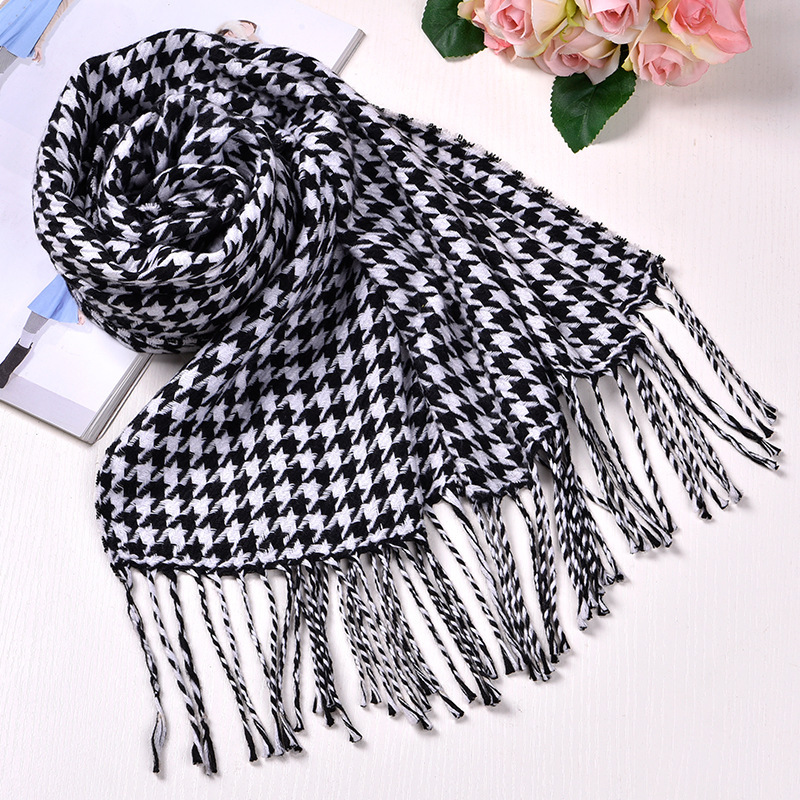 Autumn And Winter New Imitation Cashmere Scarf Men's Fashion Plaid Scarf Women's Winter High-Grade Children's Shawl Collar Specification drawing