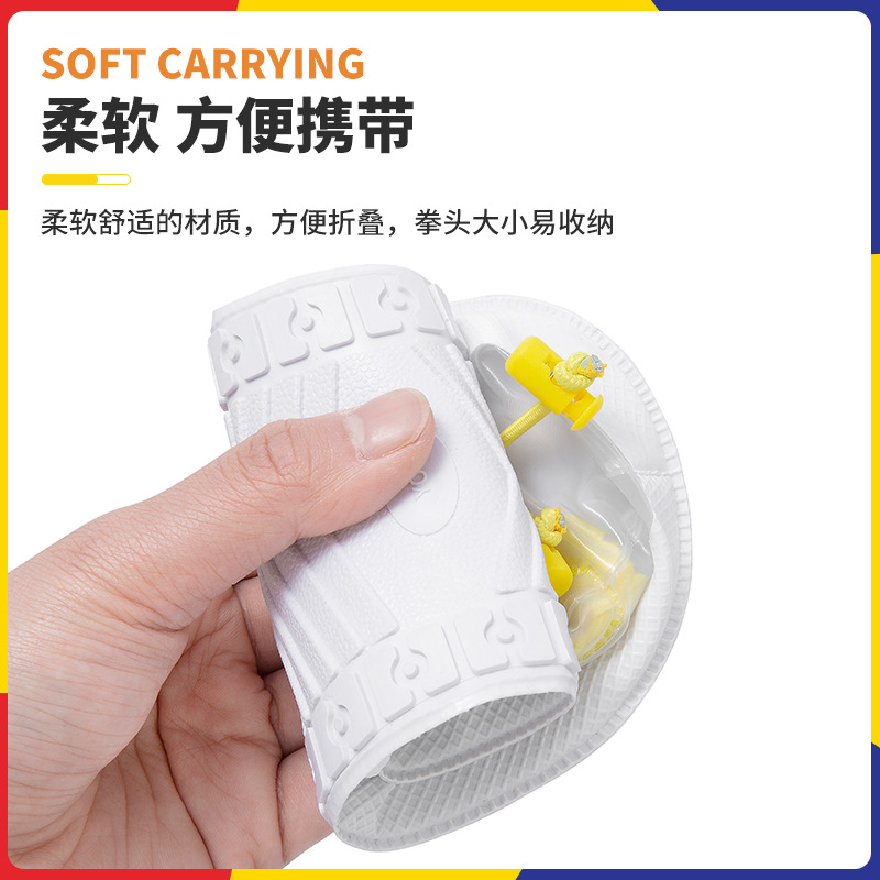 儿童防水雨鞋白底实物图