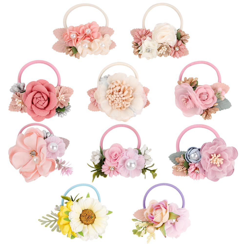 Cross-Border Children's Simulation Flower Scrunchie Ins Wind Sweet Princess Flower Headband Simple And Fresh Children's Hair Band Item Picture