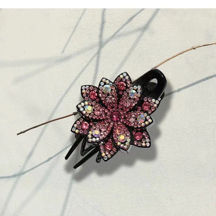 South Korea Ins Headwear Three Teeth Clip Duck Mouth Clip Net Red Elegant Female Back Head Rhinestones On Grade Super New 2023 Application Scenario