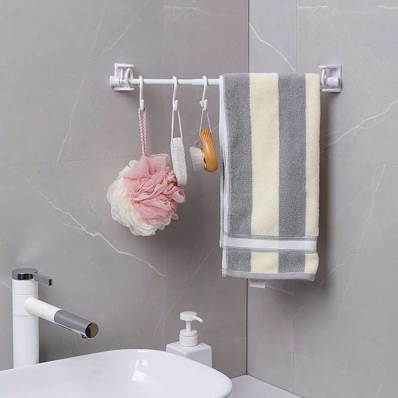Curtain rod hook, curtain rod clamp, fixator, no-drilling adhesive bracket clamp, crossbar, door curtain telescopic rod adhesive hook details Picture