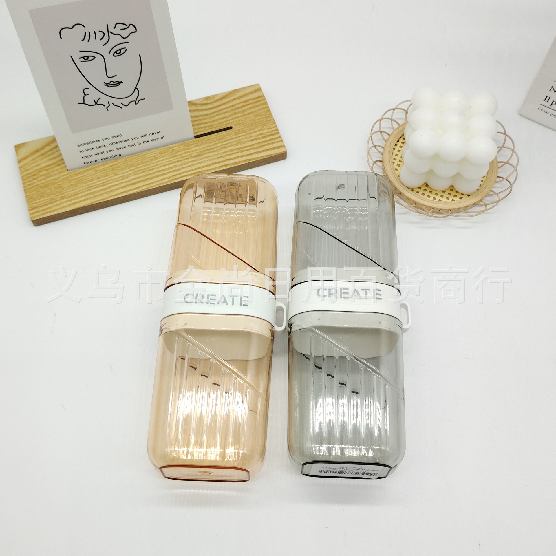 High appearance level travel mouthwash cup, student dormitory toothbrush and toothpaste, travel toiletries cup, portable storage toothbrush set Specification drawing