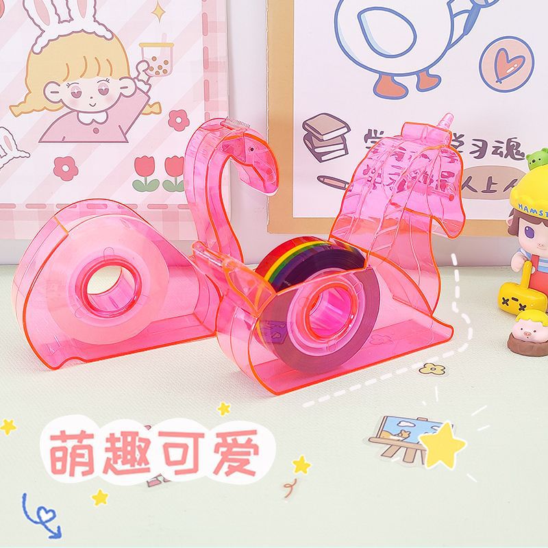 Creative Flamingo Tape Cutter Wholesale student hand ledger Unicorn tape machine desktop multifunctional tape seat details Picture