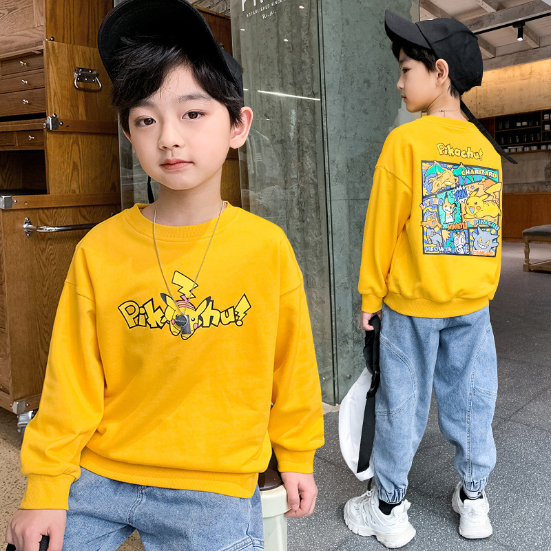 童装男童秋装毛圈卫衣童装男童春秋儿童中大童宽松打底衫上衣批发