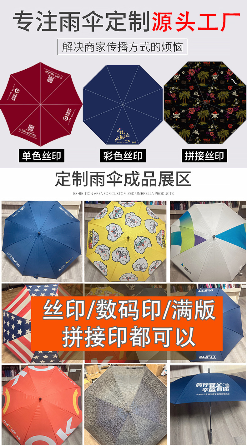 Customized business golf umbrellas, large straight-bar breathable umbrellas, double-layer long-handled advertising umbrellas for both sunny and rainy days, wholesale pic 3