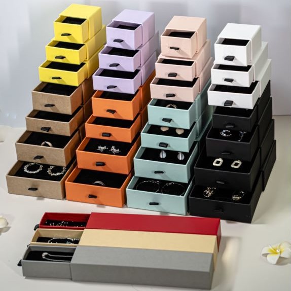 首饰抽屉盒现货珠宝饰品包装盒子跨境戒指耳环项链吊坠手表盒厂家