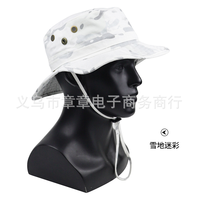 户外登山钓鱼帽夏季防晒帽迷彩夏季圆边帽透气骑行帽奔尼帽现货详情8