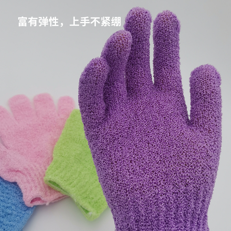 【LOVELY HOME】【 Chi Jia 】 Manufacturer does not disperse Exfoliating bath scrub gloves, Monochrome five-finger bath scrub towel, Korean nylon bath gloves wholesale details Picture
