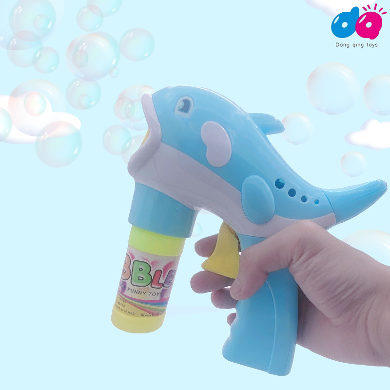 Automatic Children's Stall Wholesale Inertial Dolphin Space Bubble Gun Toy Foreign Trade Cross-Border Bubble Machine Without Dipping Water Specification drawing