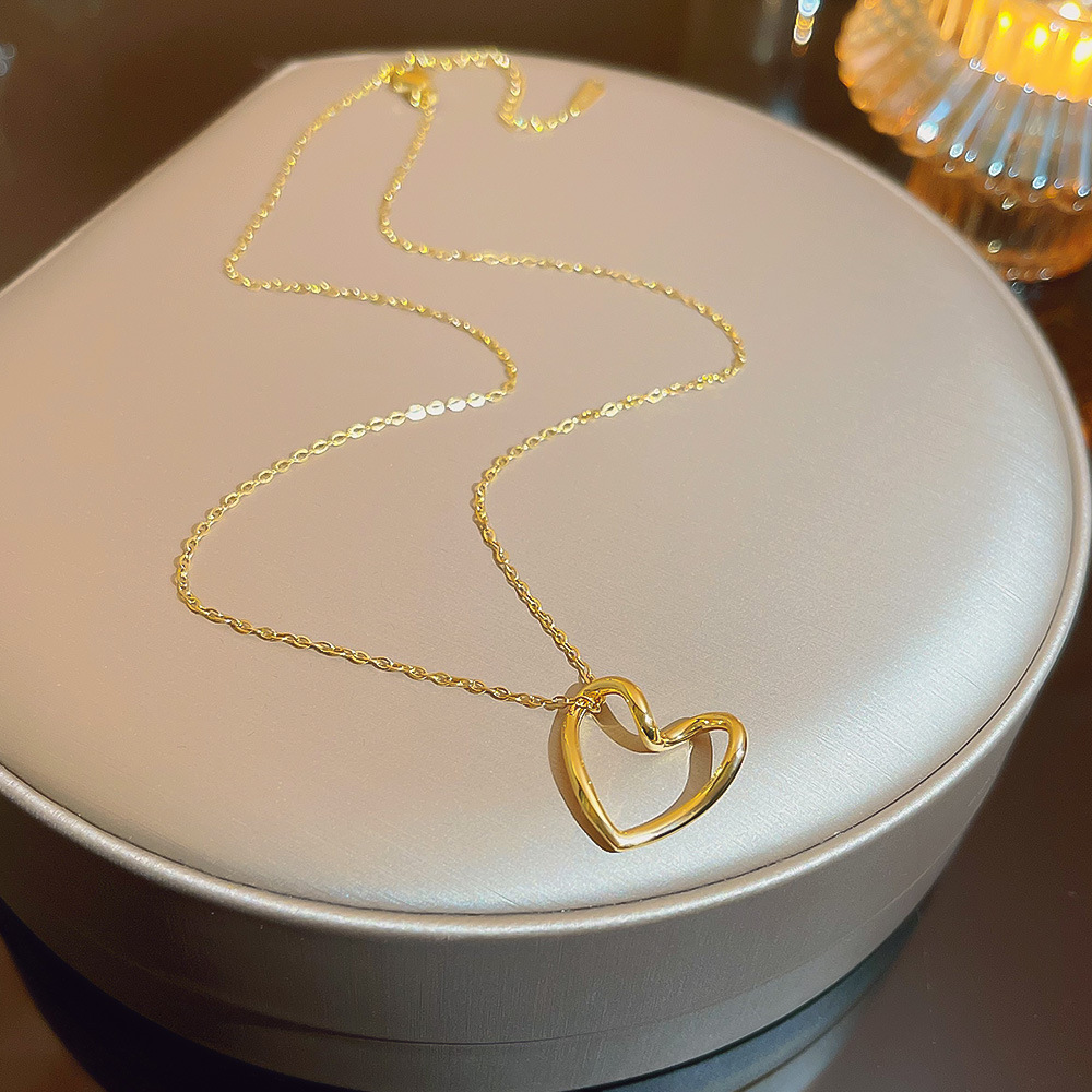 18K Gold Stainless Steel Necklace For Women With A Niche Design Sense Choker French Love Collarbone Chain Does Not Fade Collars Specification drawing
