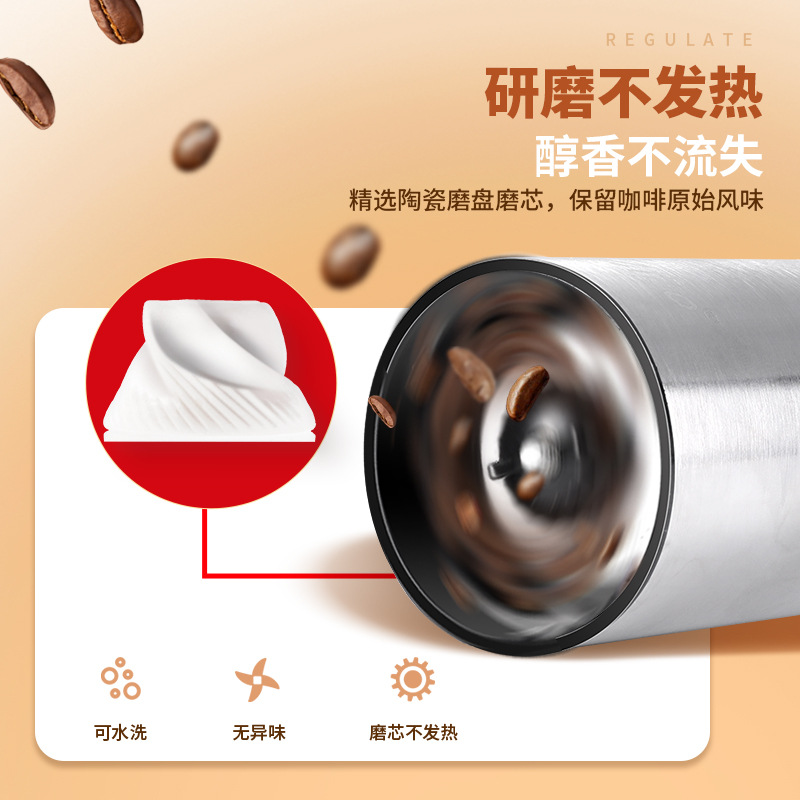 Stainless steel hand coffee mill for small household use details Picture