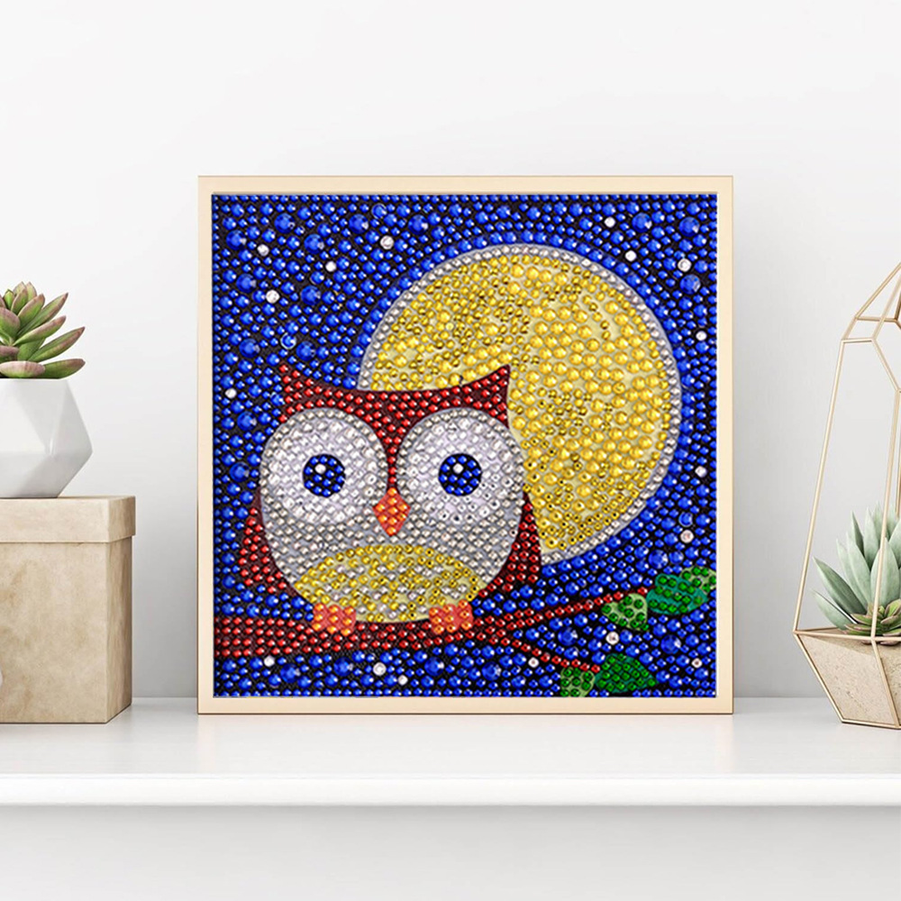 Wholesale of new framed diamond paintings for children, DIY decorative items with hand-stuck diamonds, cartoon handcrafted material packages details Picture