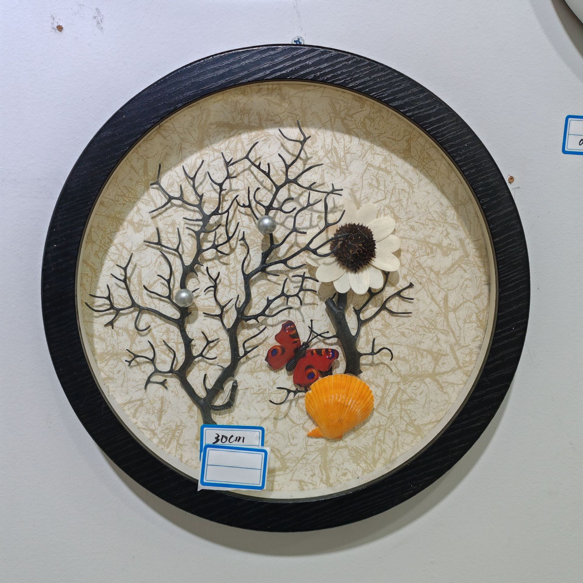 海树海洋系列圆形装饰画新中式墙面壁挂民宿家居手工壁饰直径30cm