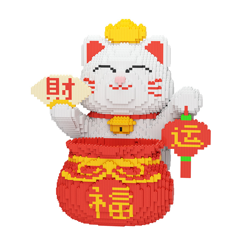 Fudai Cat wholesale building blocks, small particles, children's gifts, educational toys, compatible with Lego color boxes, national trend Item Picture