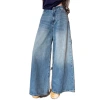 Retro distressed high-waisted wide-leg jeans for girls, petite, loose and slimming straight-leg pants, drape, floor-length long pants Item Picture