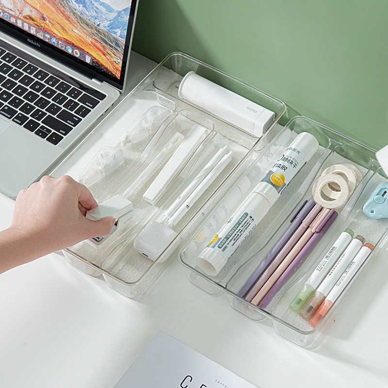 Household simple plastic drawer storage box, DIY miscellaneous storage box, high-transparency PET tableware and stationery storage box Specification drawing