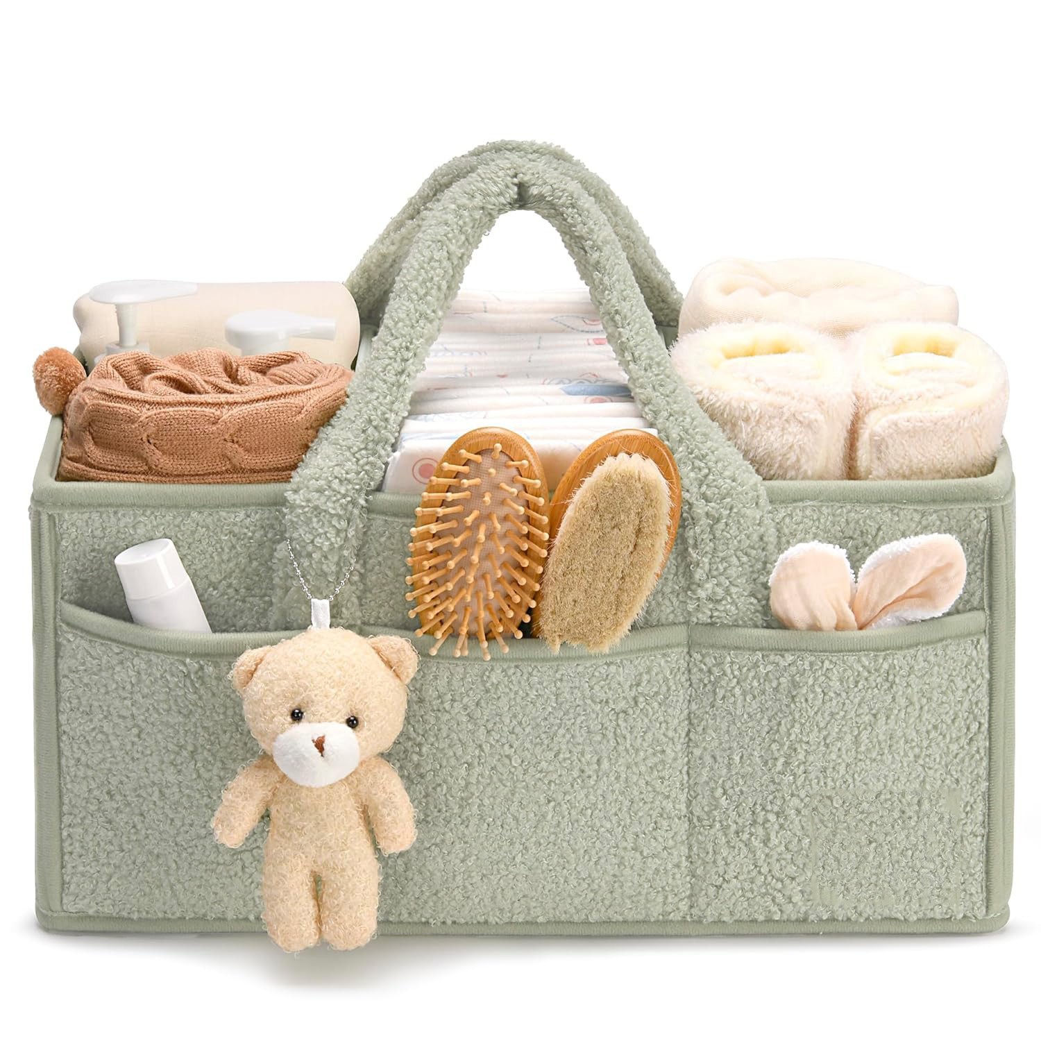 Plush baby diaper storage bag, diaper pad storage bag, large-capacity travel mommy bag
