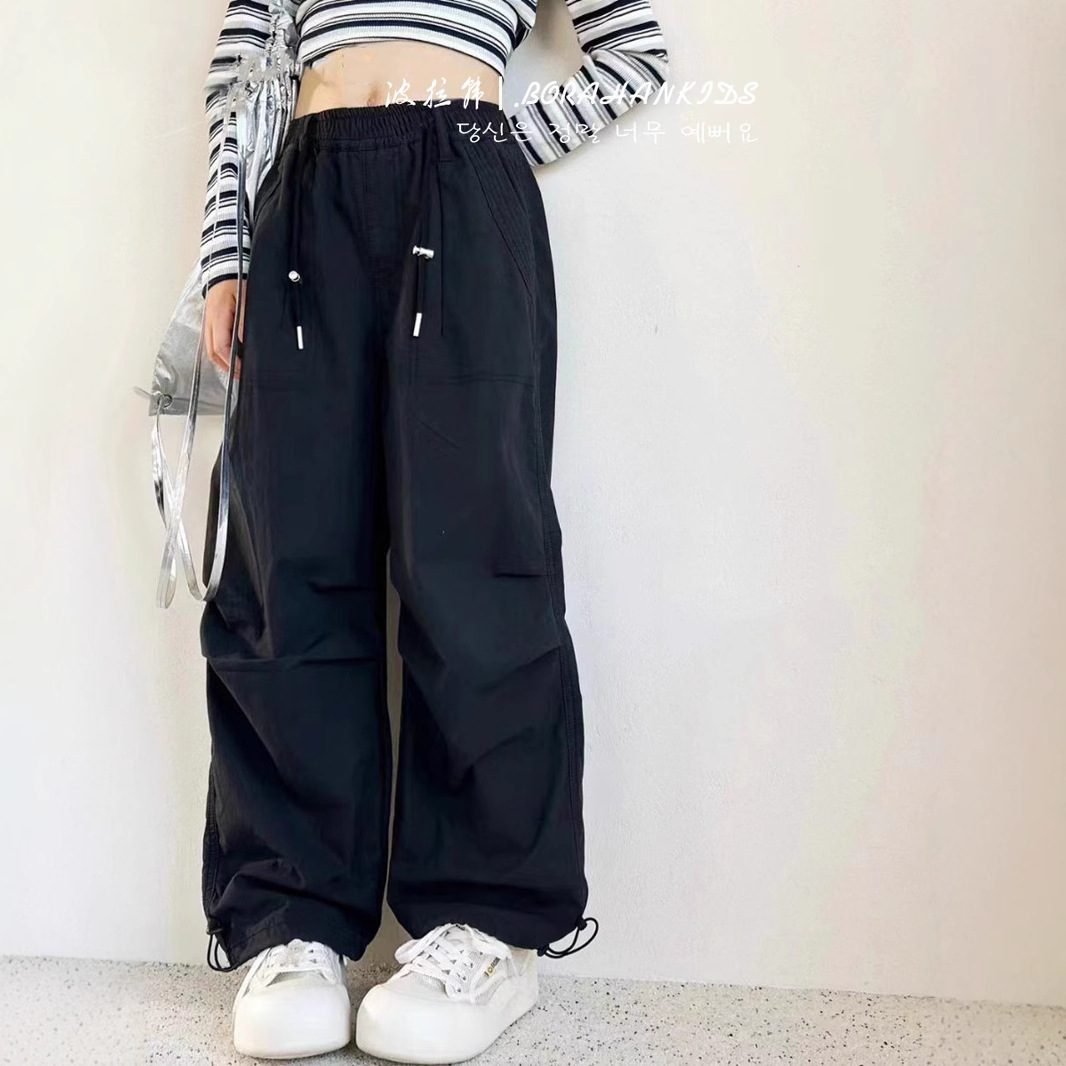 女童工装裤春秋款2025新款儿童潮酷穿搭秋装阔腿裤女大童秋季裤子产品图