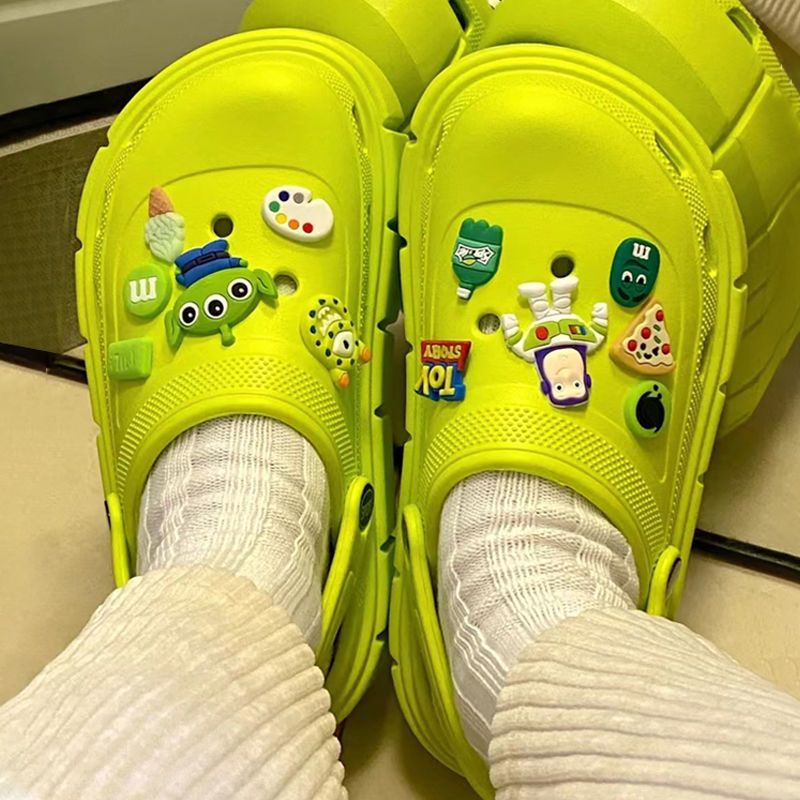 Thick-Soled Crocs Wear Women's Summer Indoor Home 2023 New Style Of Anti-Slip Platform Sandals For Women Specification drawing