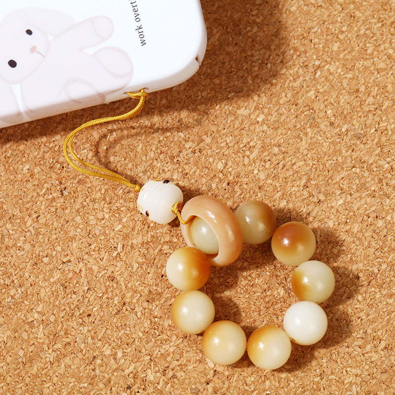 Cute Charcoal-Burned Bodhi Cat Claw Mobile Phone Chain Zhaocai Meow Buddha Beads Run Ring Pendant Multi-Treasure Beads Car Keychain Pendant Application Scenario