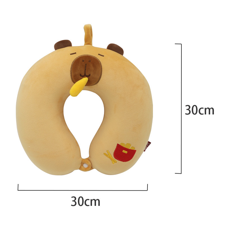 Memory foam Capibara Capybara U-shaped pillow, Kanglehouse Cartoon cute animal Protection car neck pillow Order Specification image
