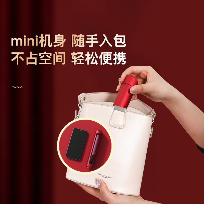 Mini hair curling and straightening device, portable telescopic hair curling and straightening dual-purpose small clamp, multi-functional hair curling device, new cross-border model Specification image