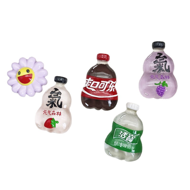 创意可爱冰箱贴 网红仿真饮料瓶磁力贴DIY饰品家居装饰贴厂家直供白底实物图
