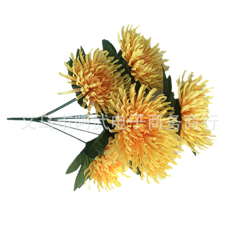 Wholesale of artificial floral art, artificial chrysanthemums, eternal flower heads, golden thread chrysanthemum flowers, multi-layered chrysanthemums, artificial flowers, flower arrangements and decorative ornaments Specification image