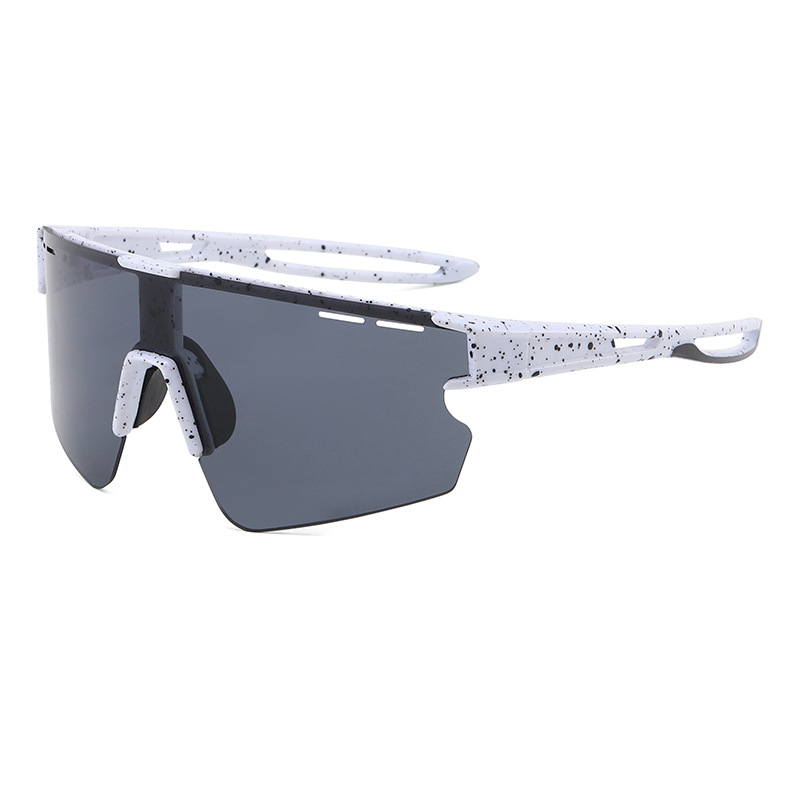 New cross-border UV-resistant sports glasses, men's and women's cycling sunglasses, one-piece dazzling and fashionable sunglasses Specification image