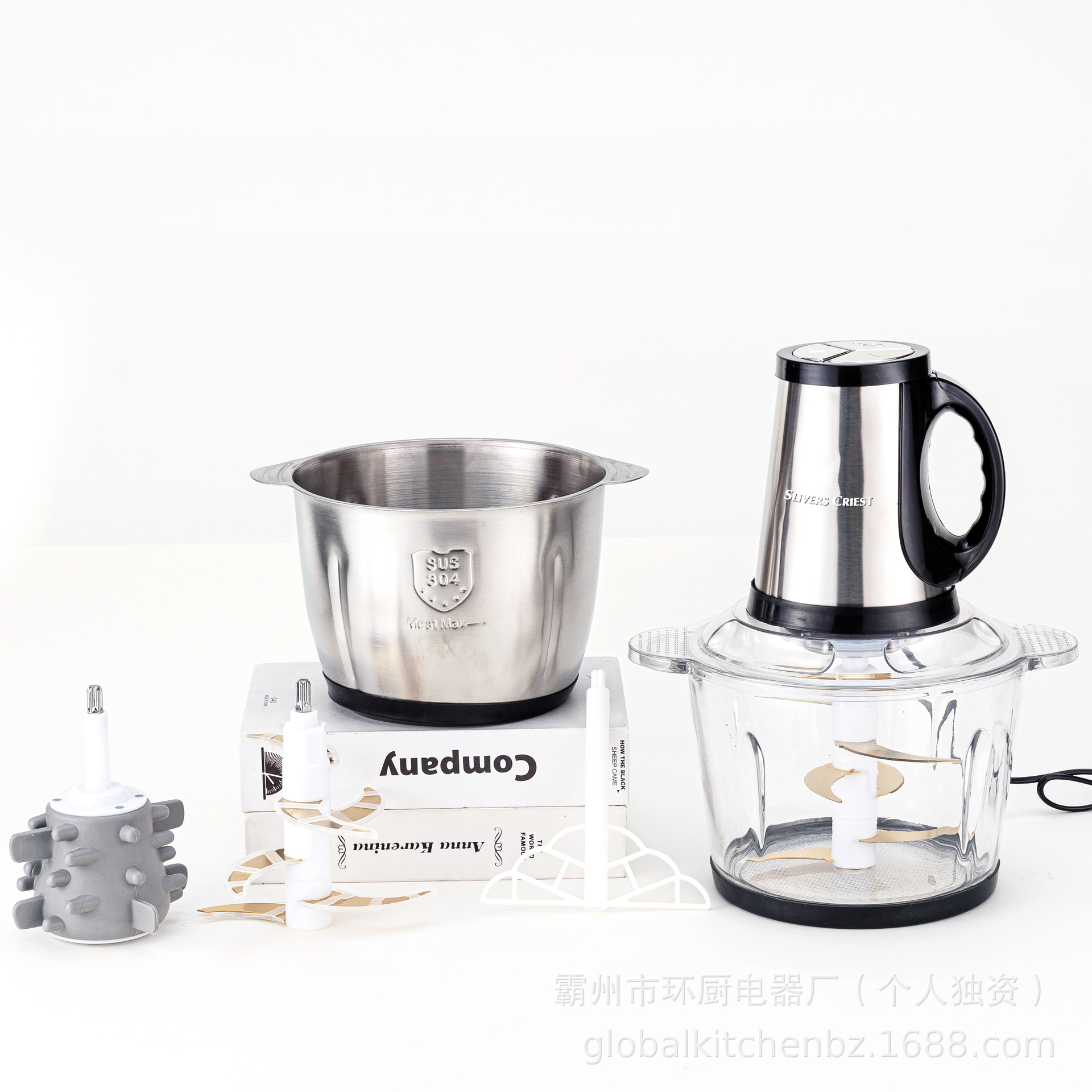 Export 3.5-Liter English Color Box, European Standard Plug, Blender, Food Processor, European Standard Stainless Steel details Picture