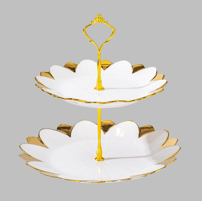 Wholesale of light luxury ceramic tableware sets, high-end gold-plated plates with gold edges