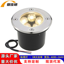 Underground light outdoor waterproof circular square spotlight lawn aisle corridor embedded LED landscape light 3W5W