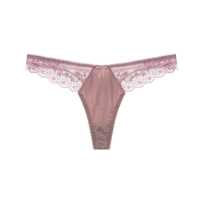 Lace Transparent Sexy T Pants Women Hollow Temptation Briefs Sexy Low-Waisted Light Thong Female Cross-Border Foreign Trade Item Picture
