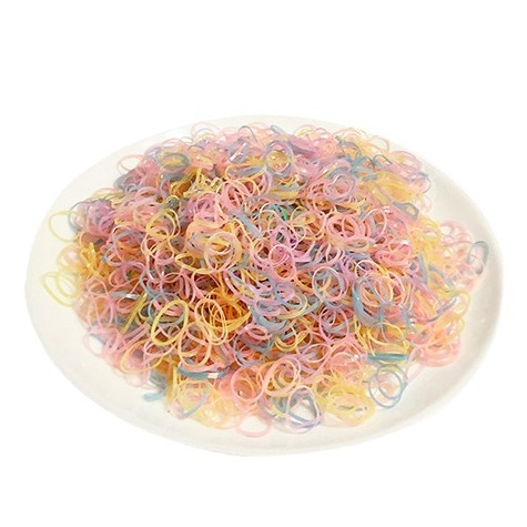 黑色一次性橡皮筋女扎头发高弹力发绳不伤发发圈儿童头绳编发发饰白底实物图